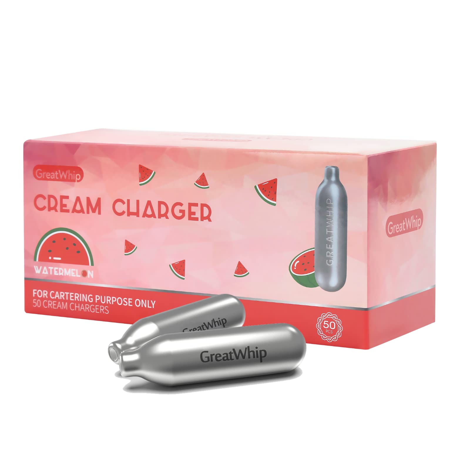 GreatWhip Whipped Cream Chargers 50 Pack Watermelon Flavor Hayk’s